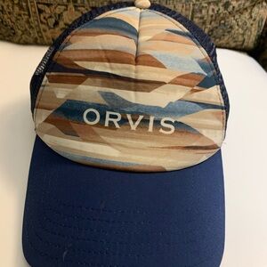 Orvis Blue and Tan Snap Back Cap Hat #hat